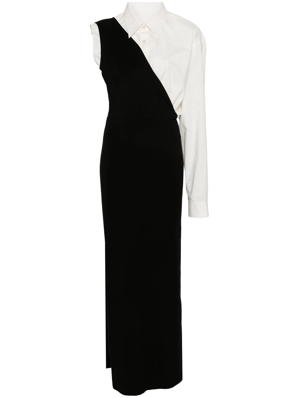 Shop Mm6 Maison Margiela Single Sleeve Maxi Dress In Black
