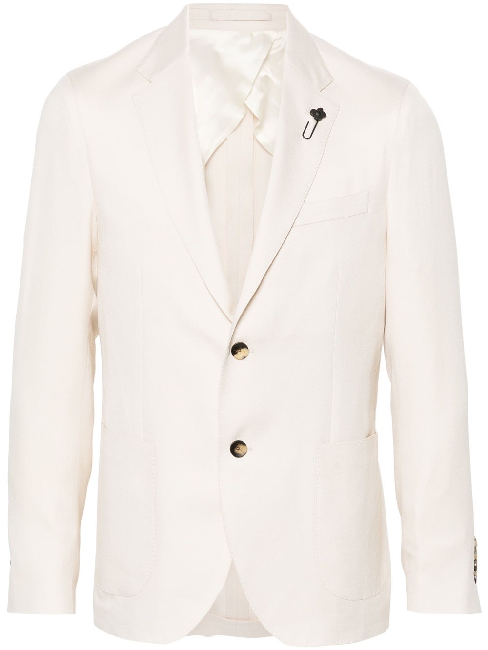 Shop Lardini Structured Single-breasted Blazer In White