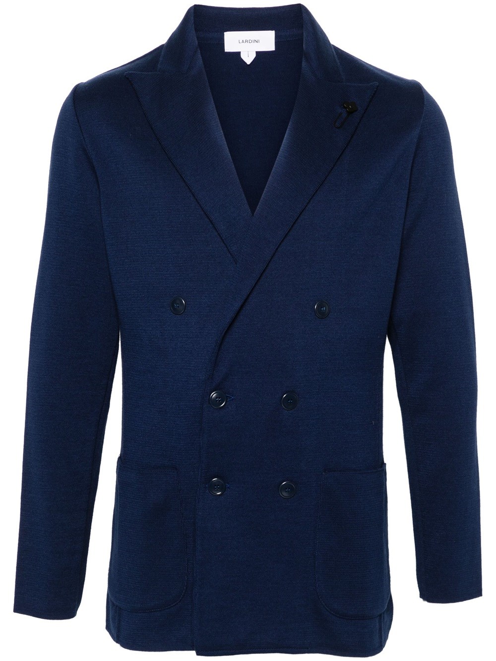 Shop Lardini Double-breasted Cotton Jacket In Blue