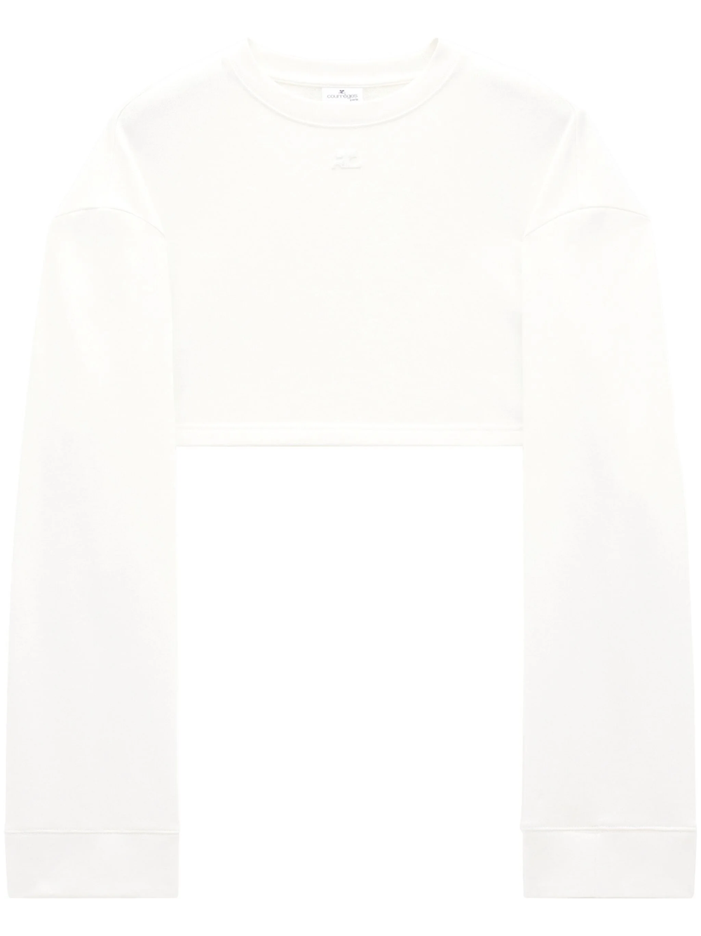 Courrèges Cropped Cocoon Sweatshirt In White