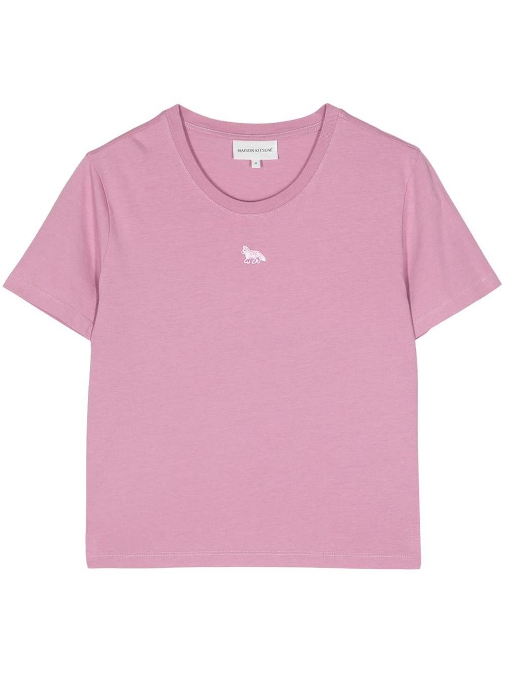 Shop Maison Kitsuné T-shirt With Baby Fox Application In Pink & Purple