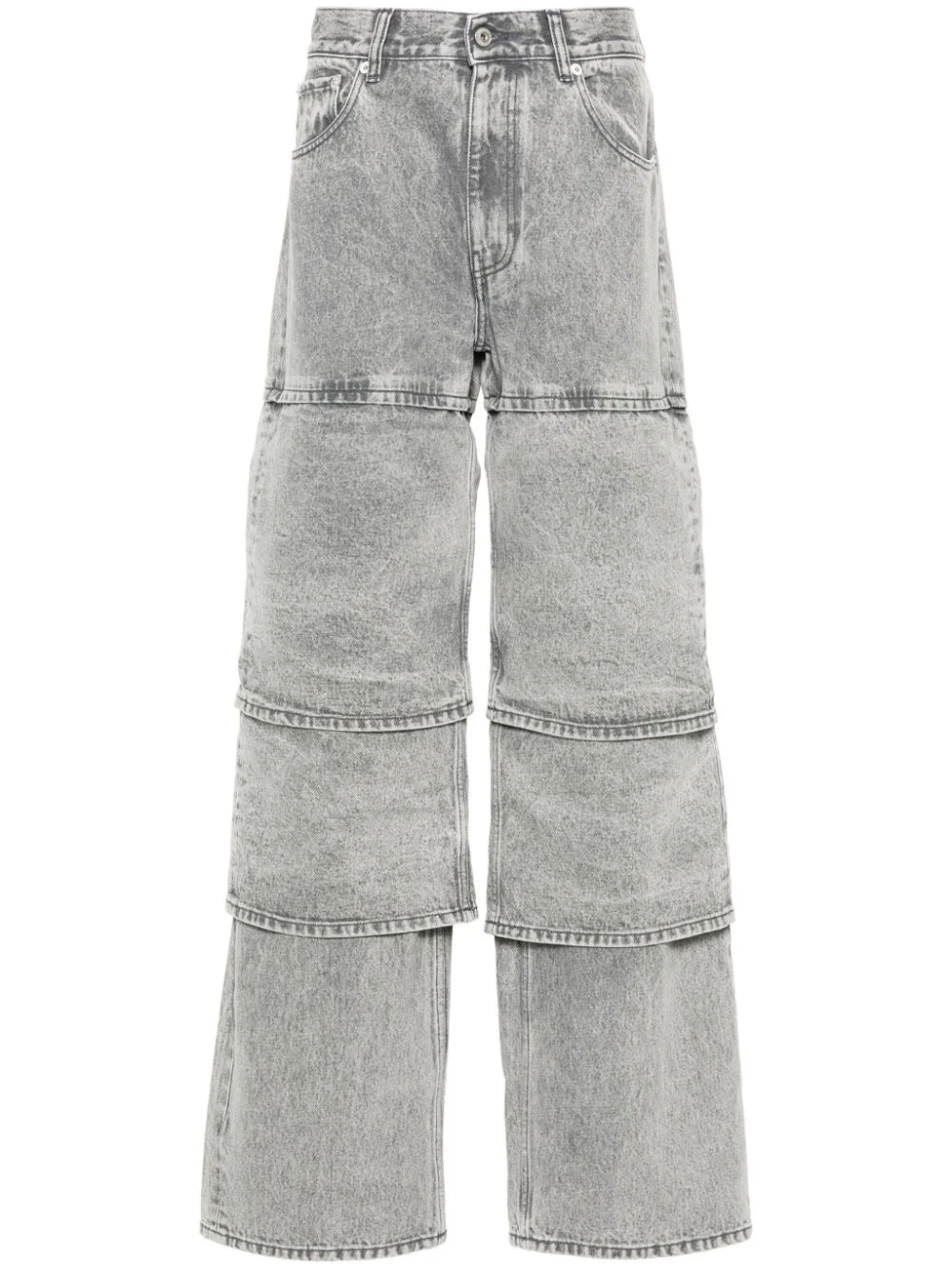 Shop Y/project Wide-leg Jeans With Panels In Grey