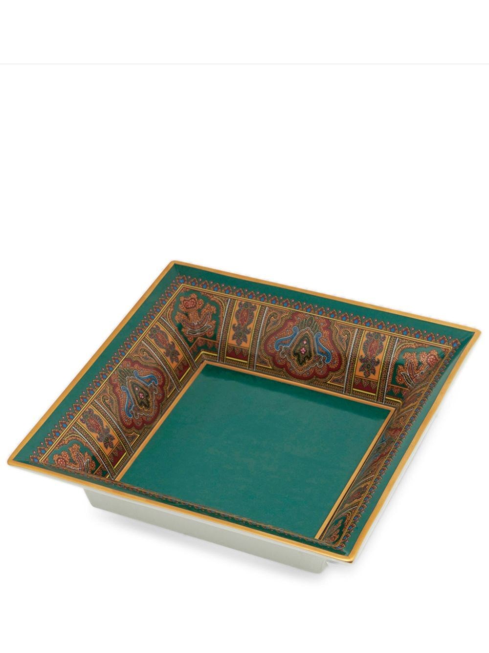Shop Etro Home Tray With Paisley Print In Green