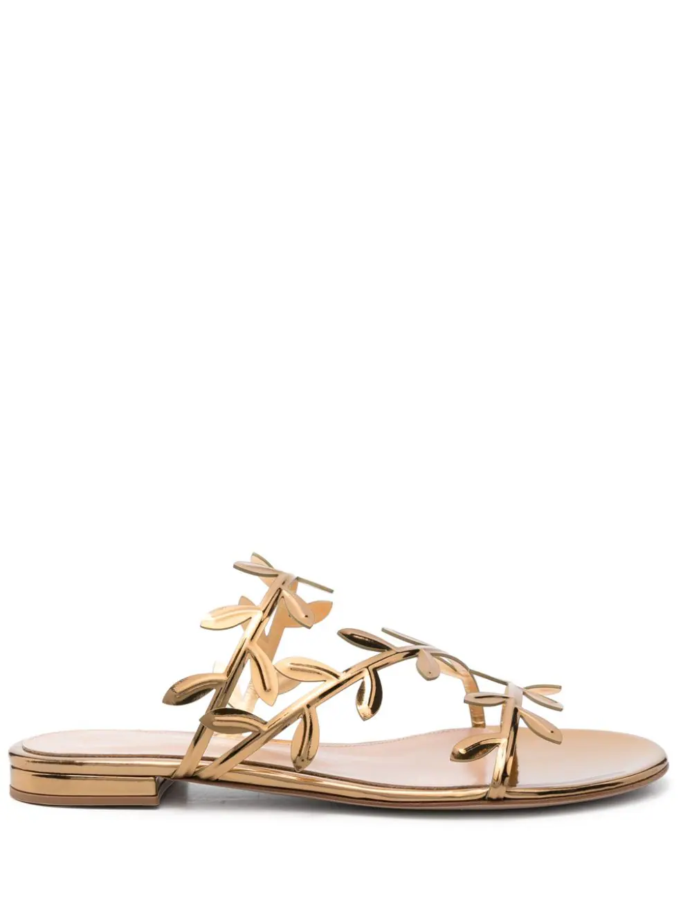 Shop Gianvito Rossi Flavia Sandals With Flat Sole In Metallic