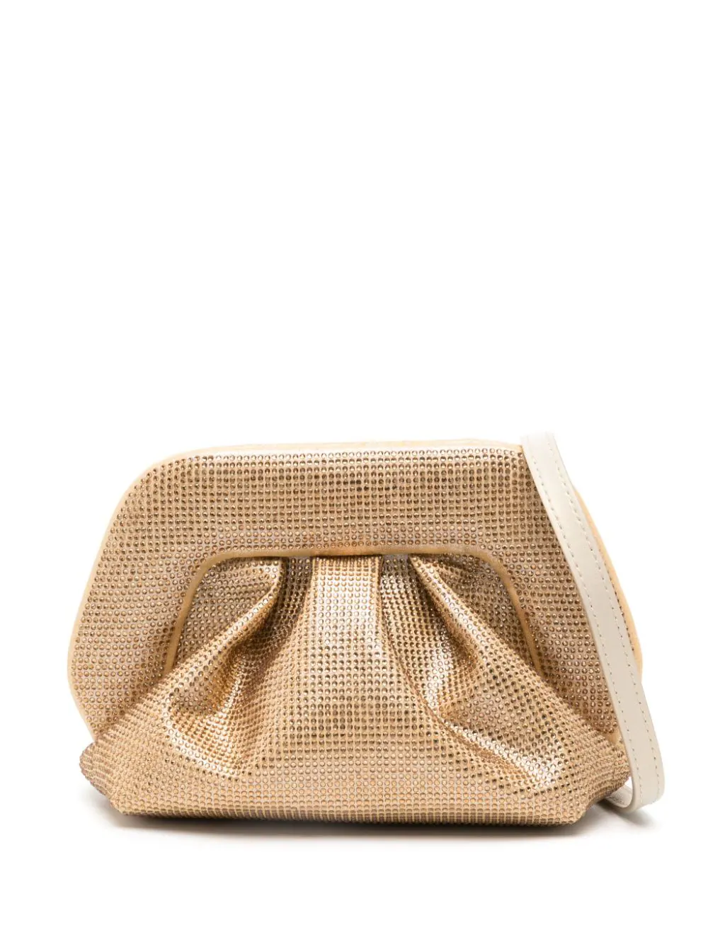 Shop Themoire' Gea Clutch Bag Decorated With Crystals In Metallic