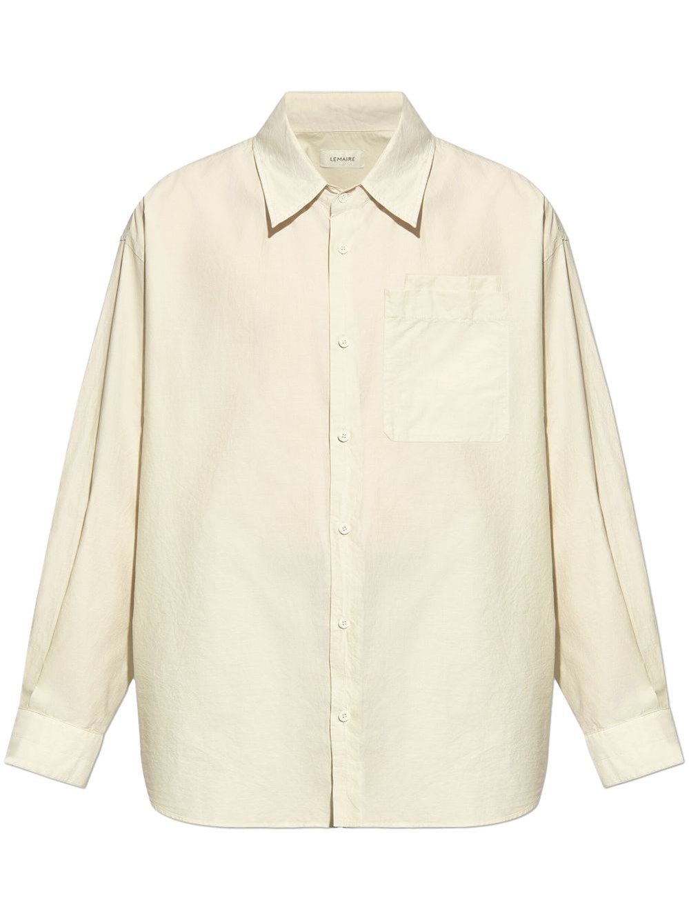 Shop Lemaire Long Sleeved Shirt In Brown