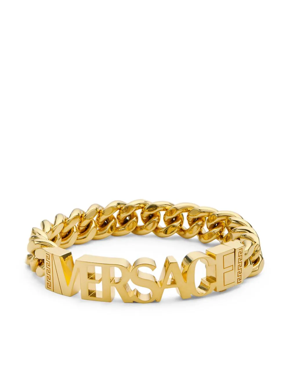 Versace Bracelet With Logo  Origin: Italy  Characteristics Gold Colour Metal Glossy Finish Logo In Gold-colo In Metallic
