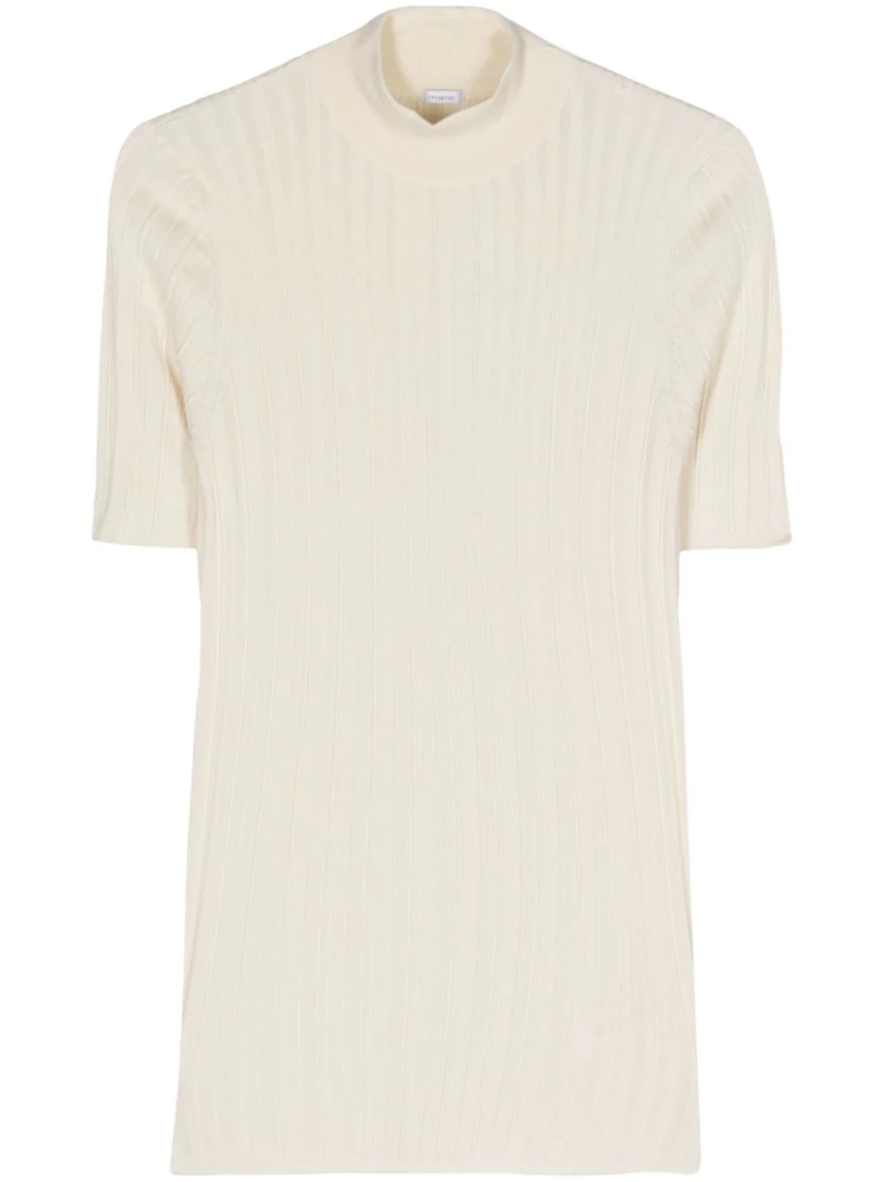 Shop Malo Ribbed Knit Top In White