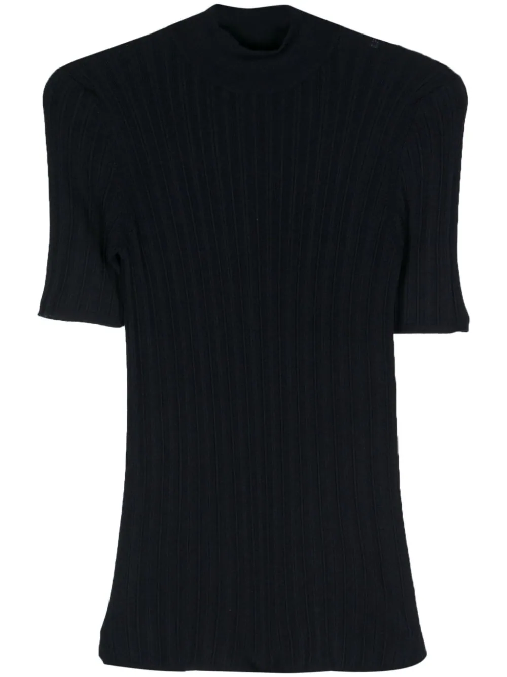 Shop Malo Ribbed Knit Top In Blue