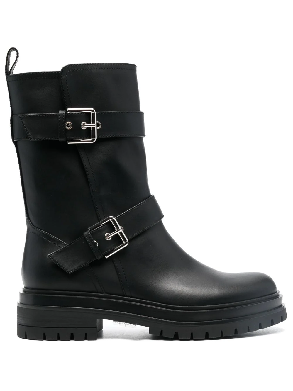 Shop Gianvito Rossi Amphibian Buckle Ankle Boots In Black