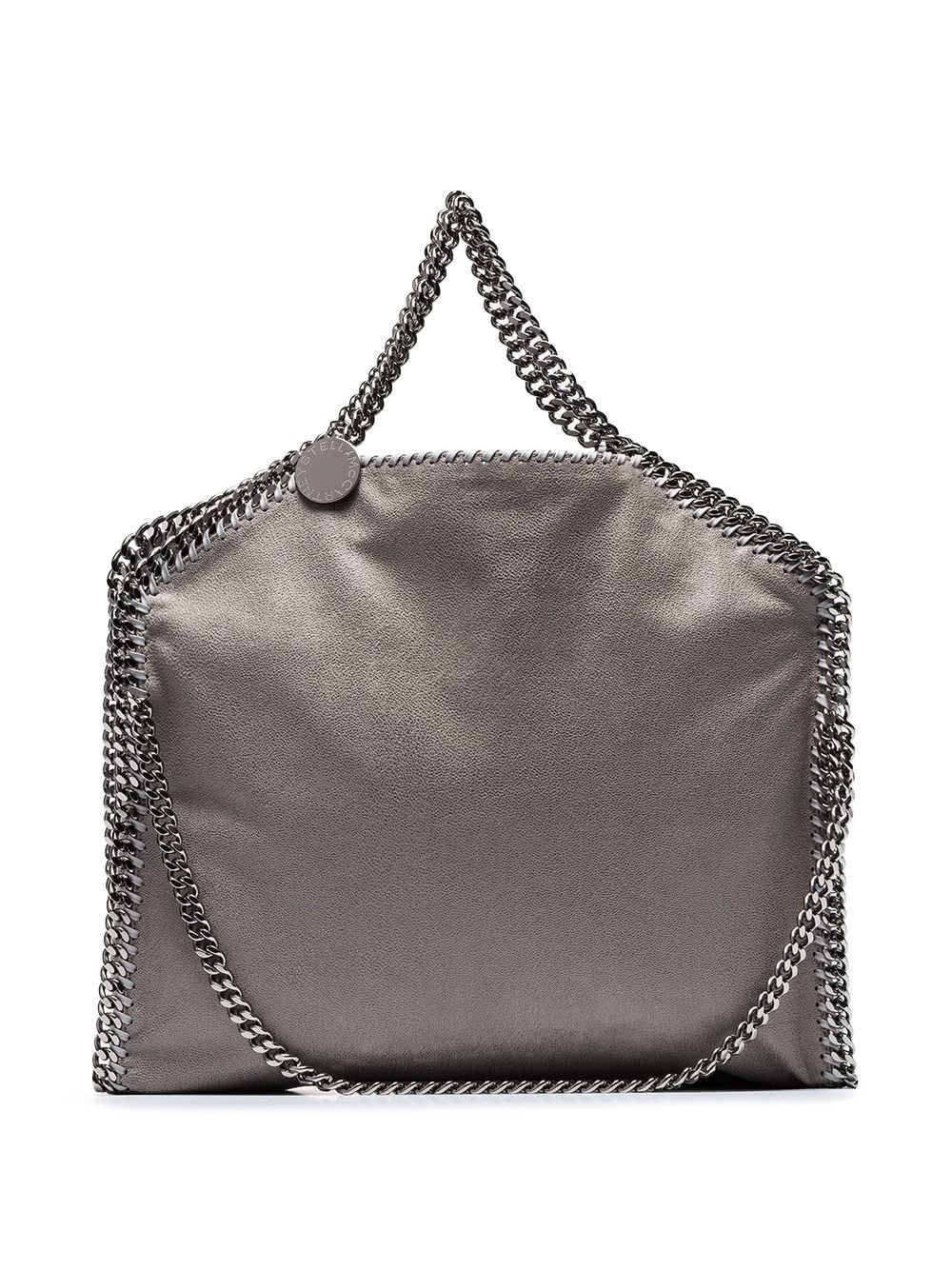 Shop Stella Mccartney Falabella Foldover Bag In Grey