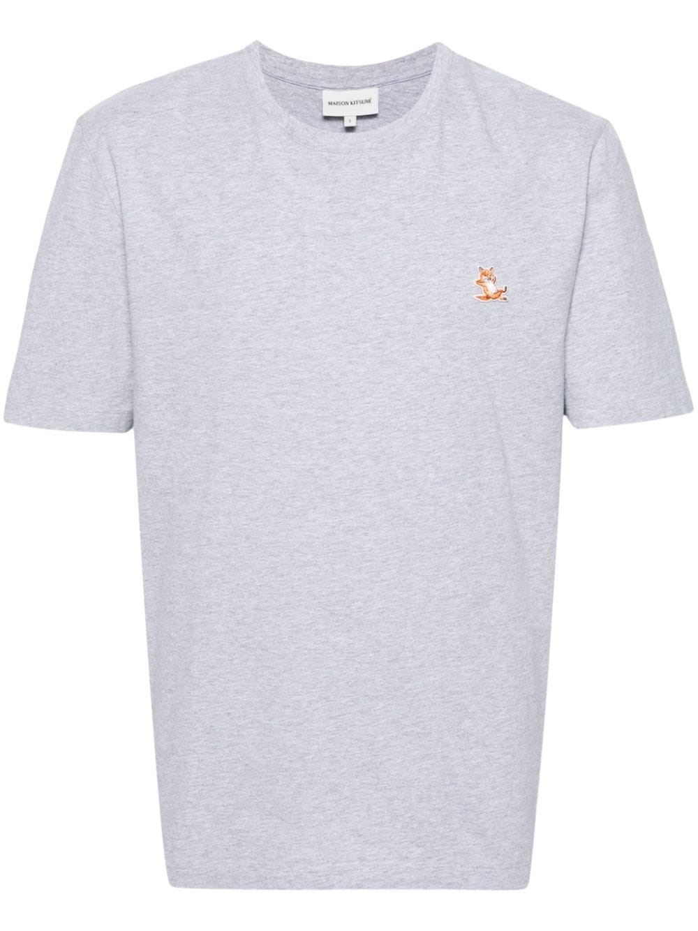 Shop Maison Kitsuné T-shirt With Chillax Fox Application In Grey