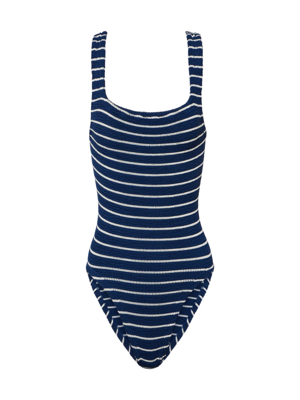 Shop Hunza G Striped Swimsuit With Square Neckline In Multicolour