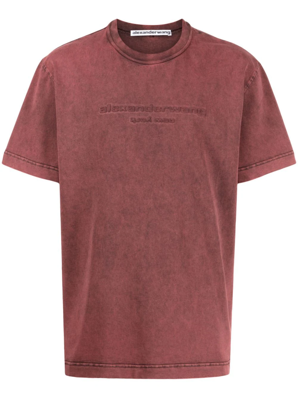 Shop Alexander Wang T-shirt With Embossed Logo In Red