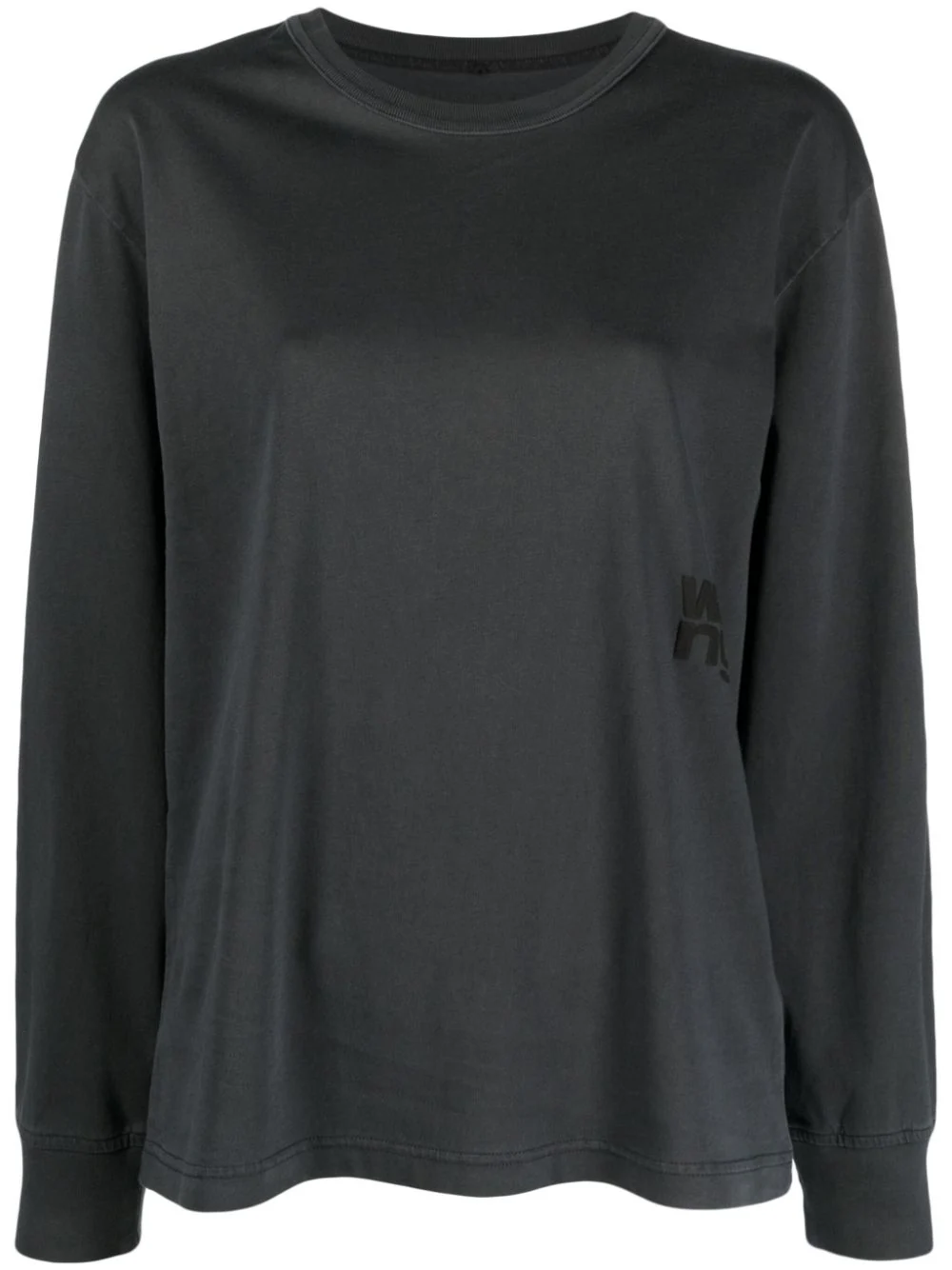 Alexander Wang Logo-embossed Cotton T-shirt In Grey