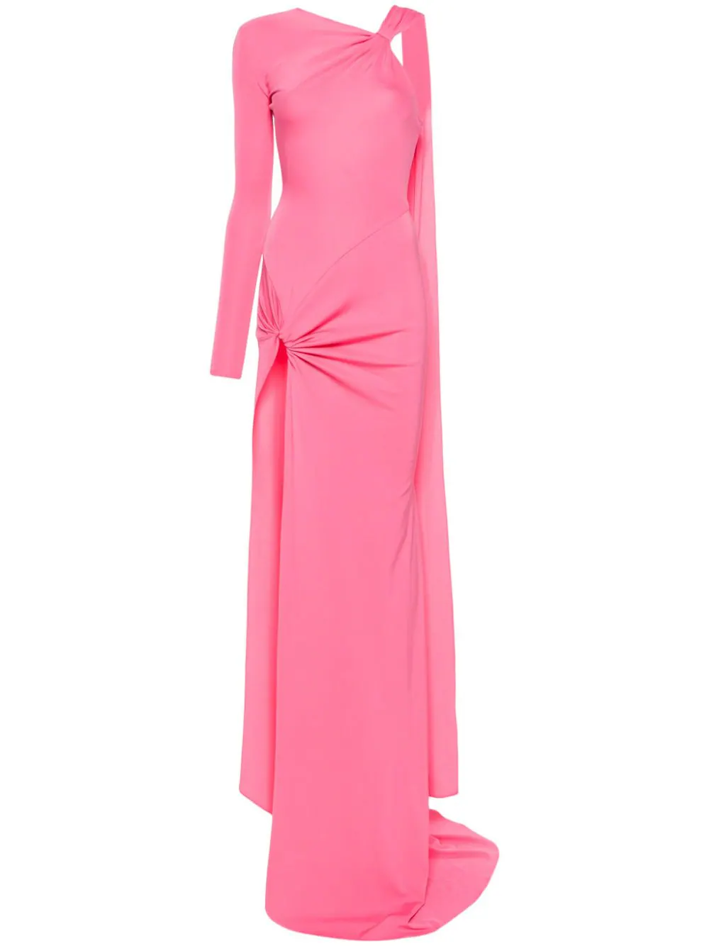 Shop David Koma Asymmetric Dress In Pink & Purple