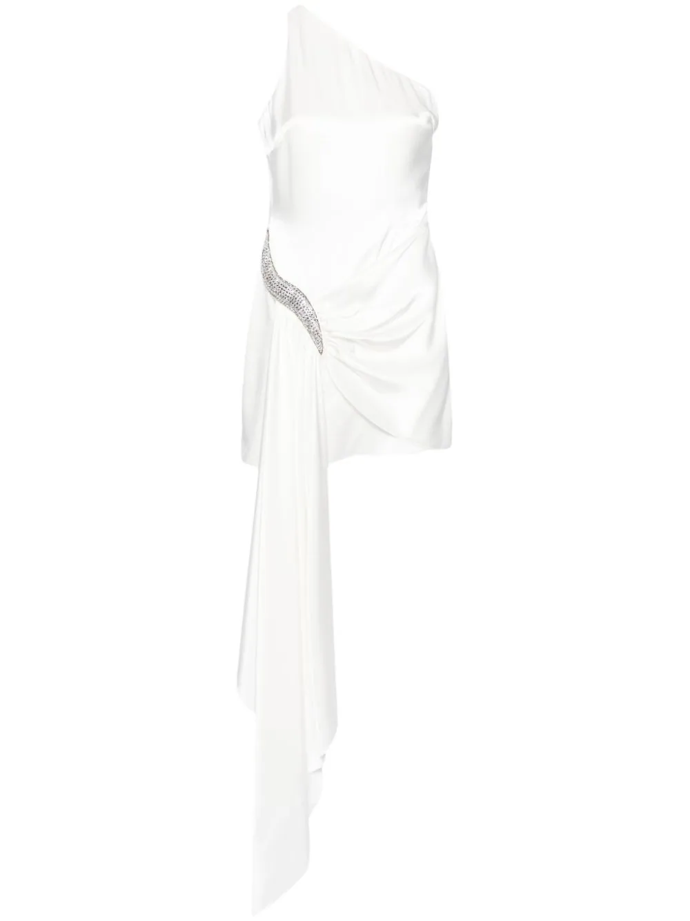 Shop David Koma One-shoulder Dress With Decoration In White