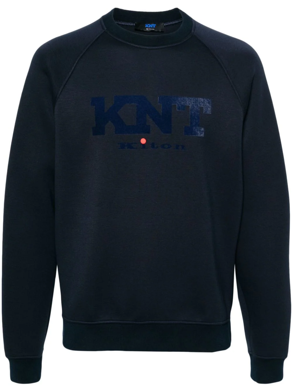 Kiton Flocked-logo Sweatshirt In Blue