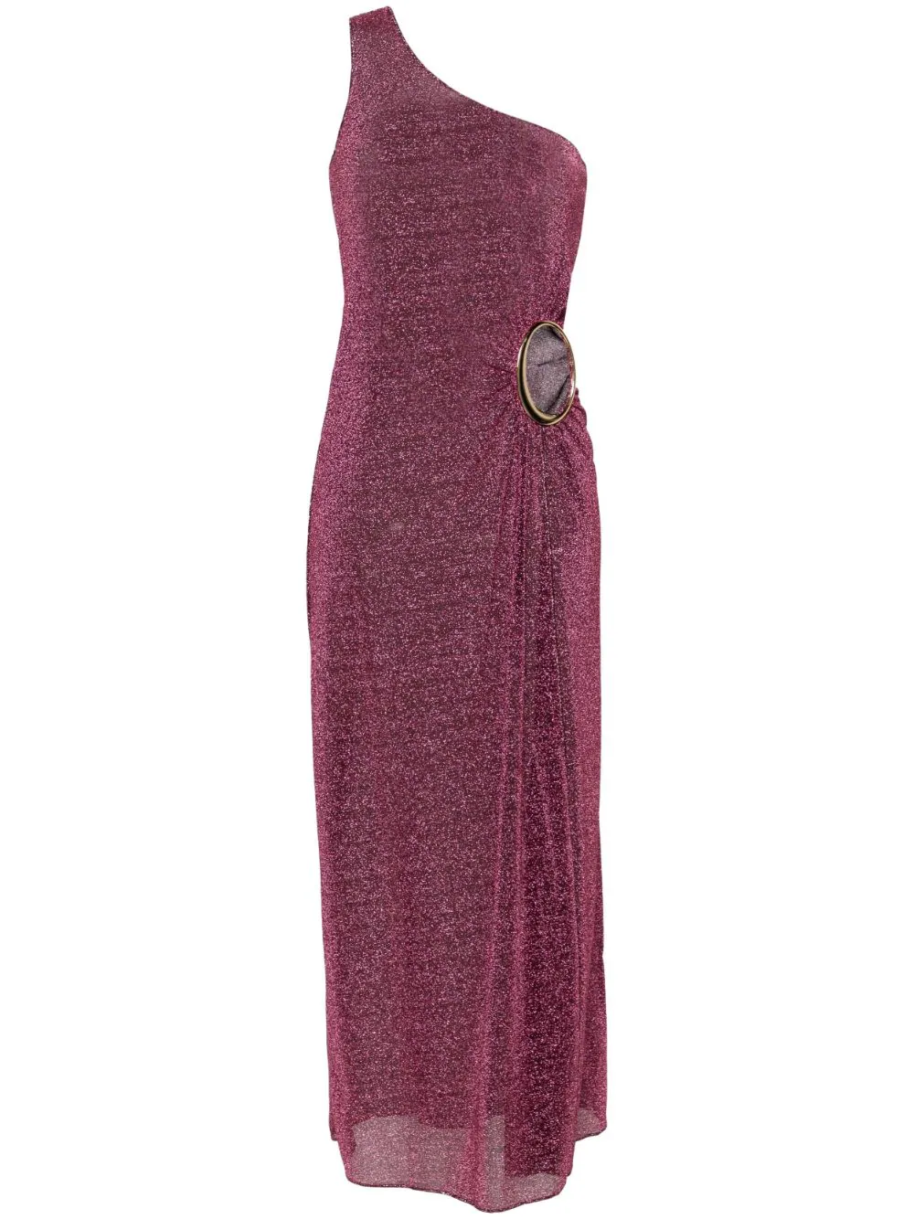 Shop Oseree Long Lumière O-ring Dress In Pink & Purple