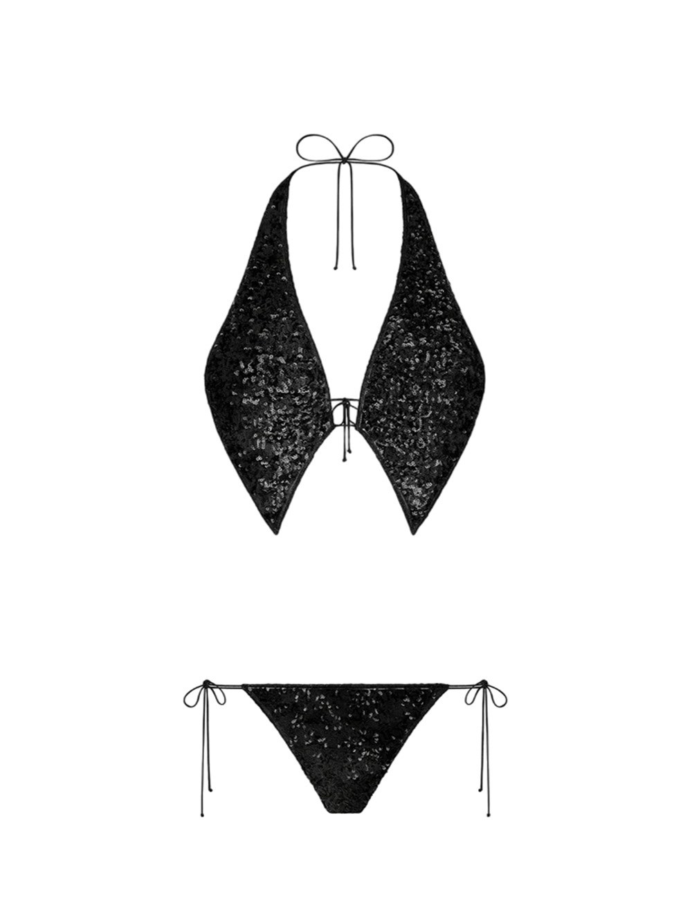 Shop Oseree Bikini Set With Sequins In Black