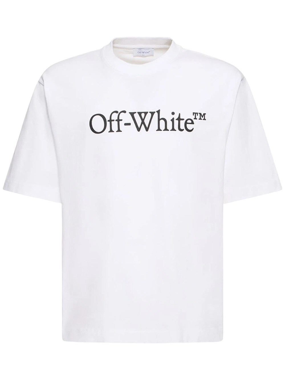 Shop Off-white Big Bookish Skate Cotton T-shirt In White