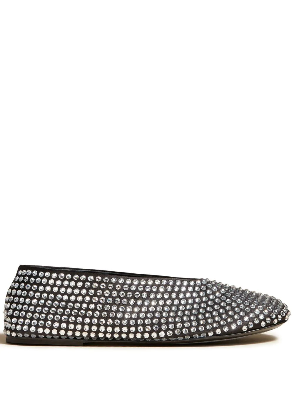 Shop Khaite The Marcy Ballet Flats With Rhinestones In Metallic