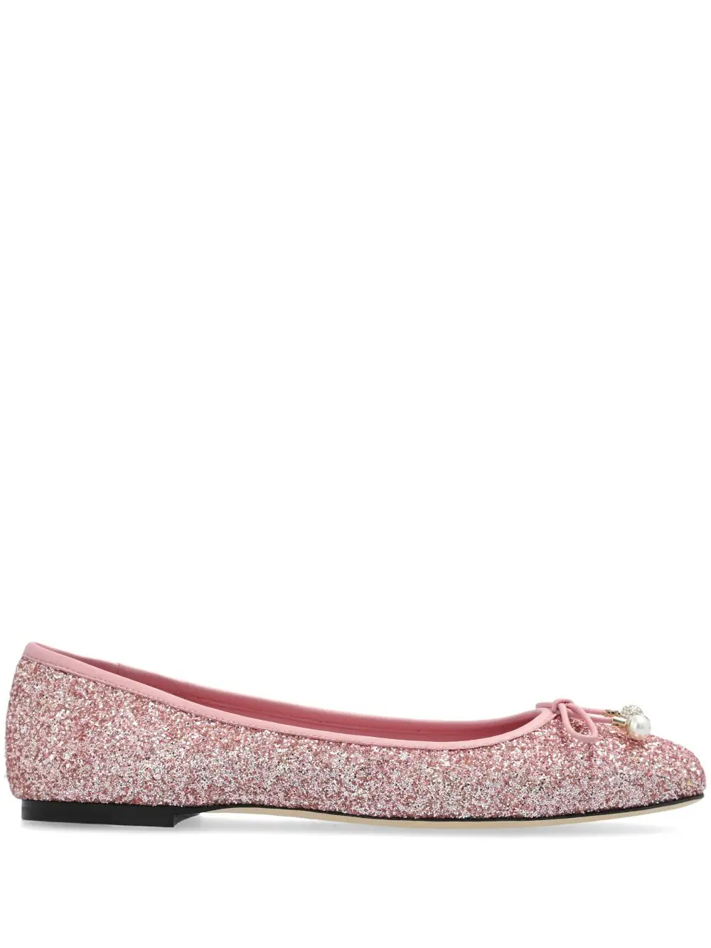 Shop Jimmy Choo Elme Ballerinas With Glitter In Pink & Purple