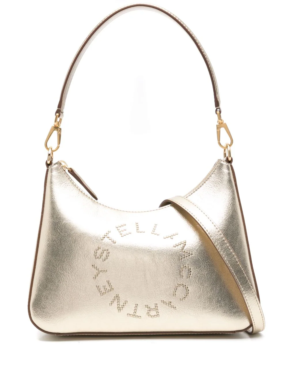 Shop Stella Mccartney Shoulder Bag With Studs In Metallic