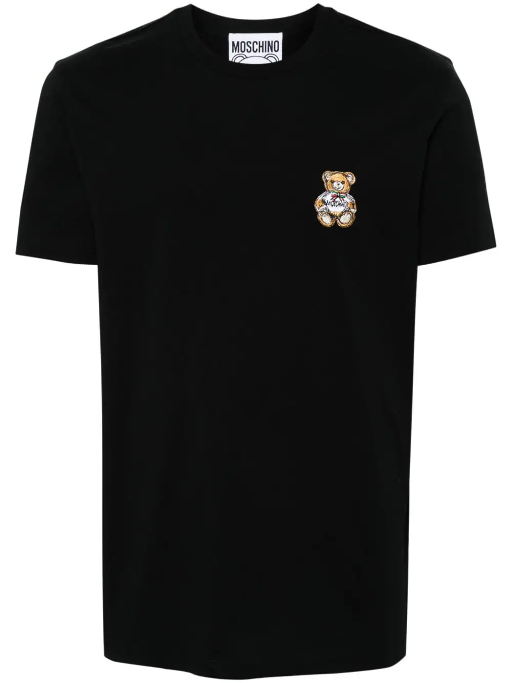 Shop Moschino Cotton T-shirt With Teddy Bear Patch In Black