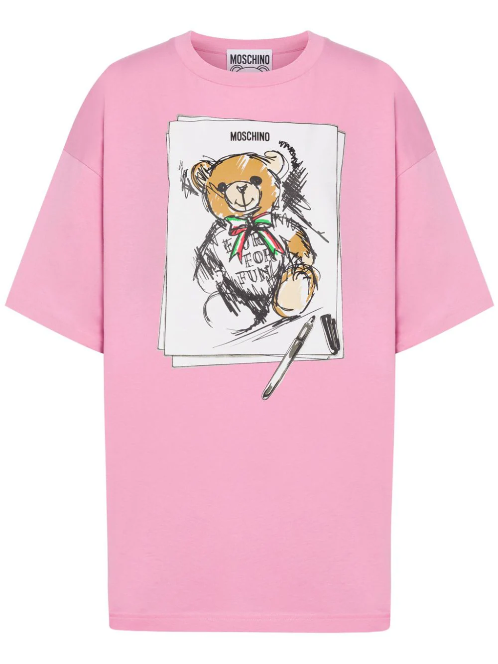 Shop Moschino Teddy Bear T-shirt In Pink & Purple