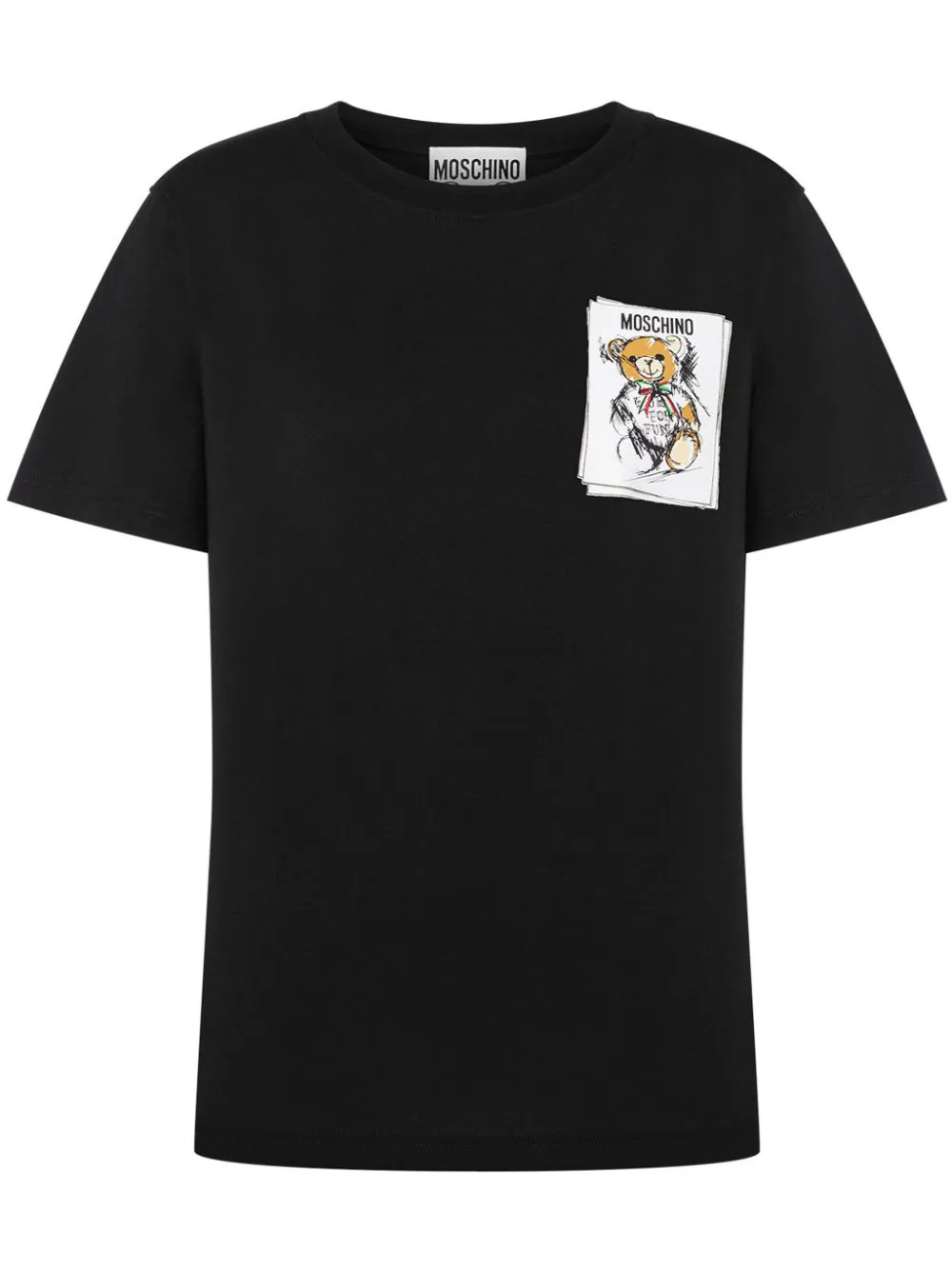 Shop Moschino T-shirt With Teddy Bear Print In Black