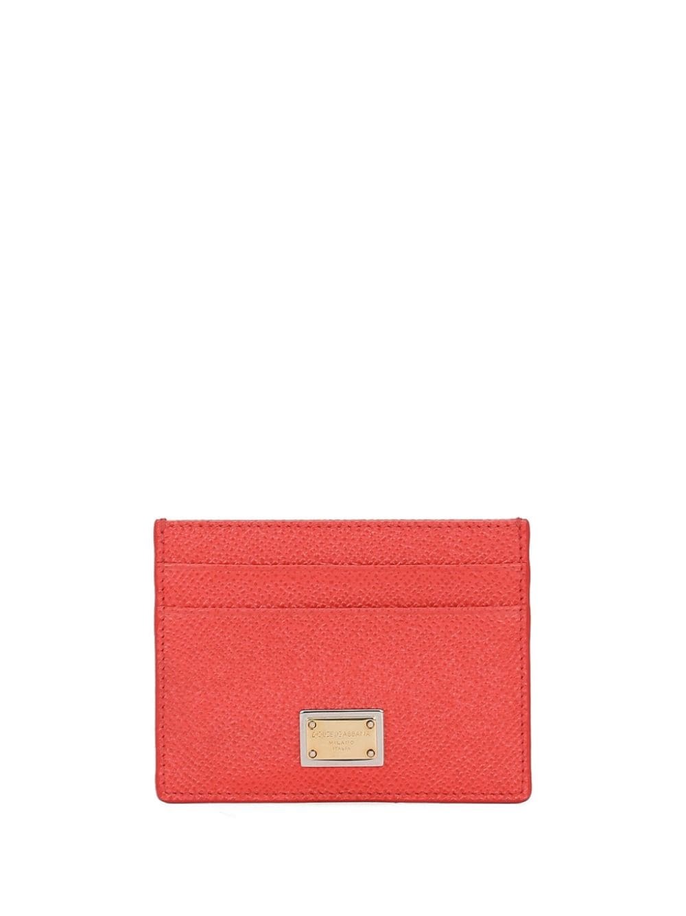 Dolce & Gabbana Dauphine Card Holder With Logo Plaque In Red