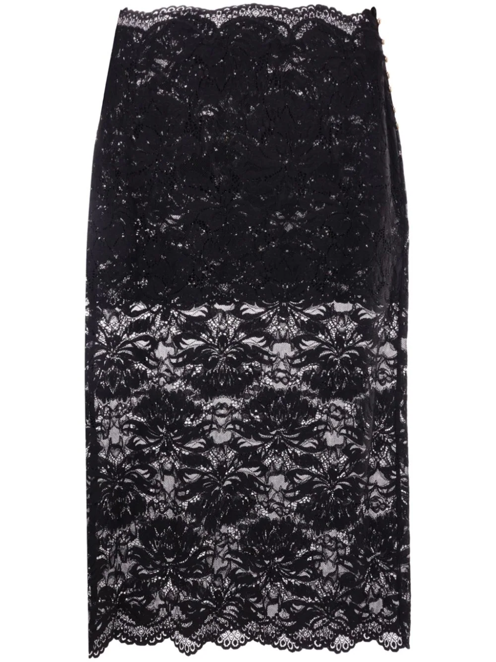 Rabanne Lace-embroidered Midi Skirt In Black