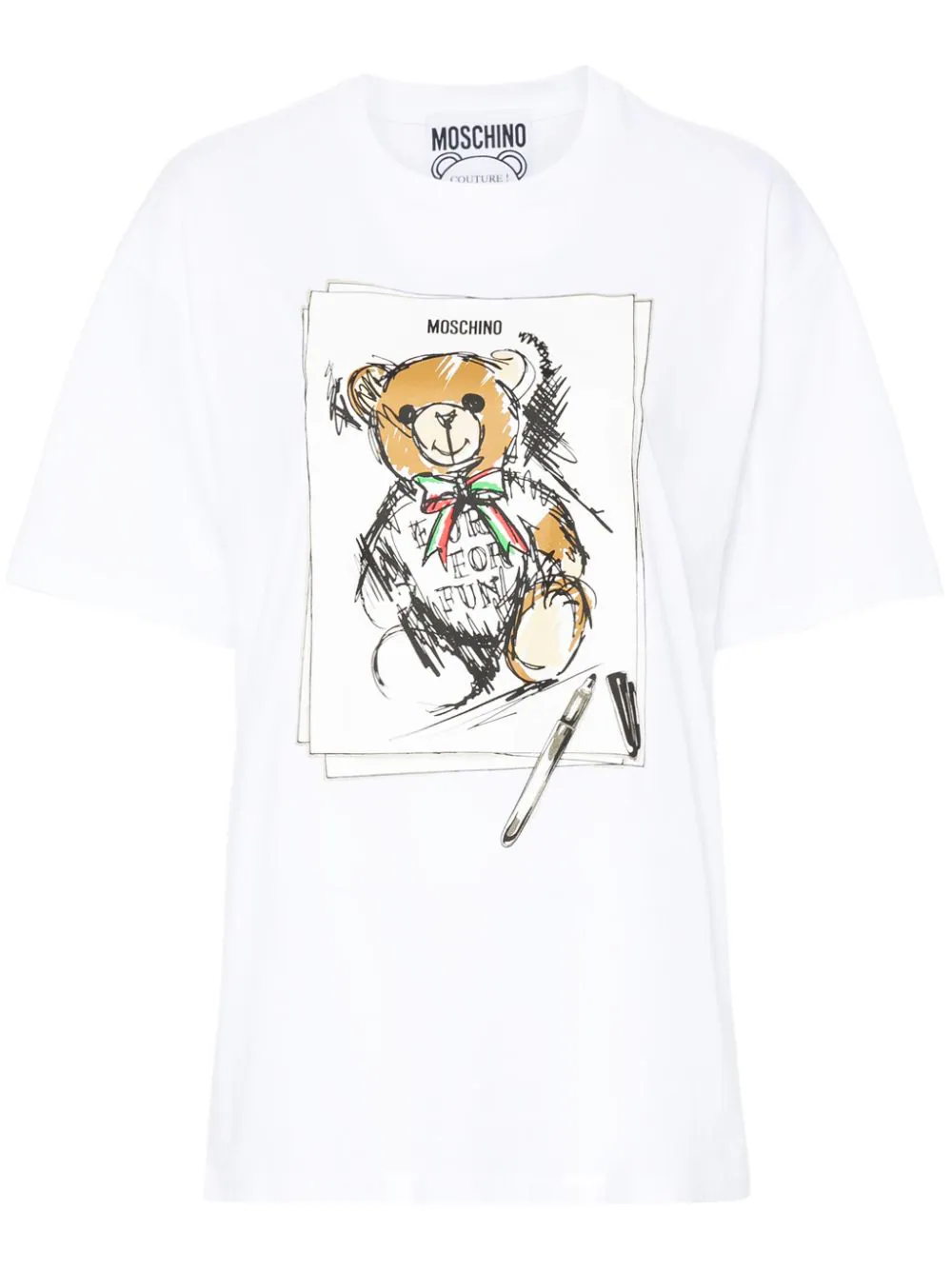 Shop Moschino Teddy Bear T-shirt In White