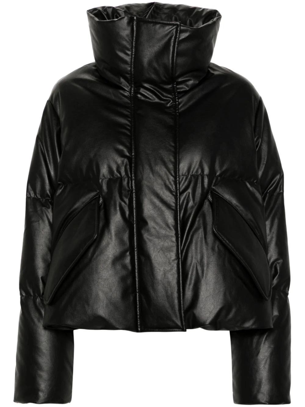 Shop Mm6 Maison Margiela Down Jacket With Funnel Neck In Black