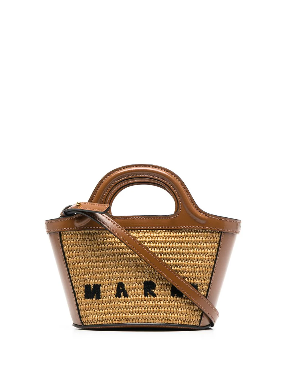 Shop Marni Tropicalia Tote Bag With Embroidery In Brown