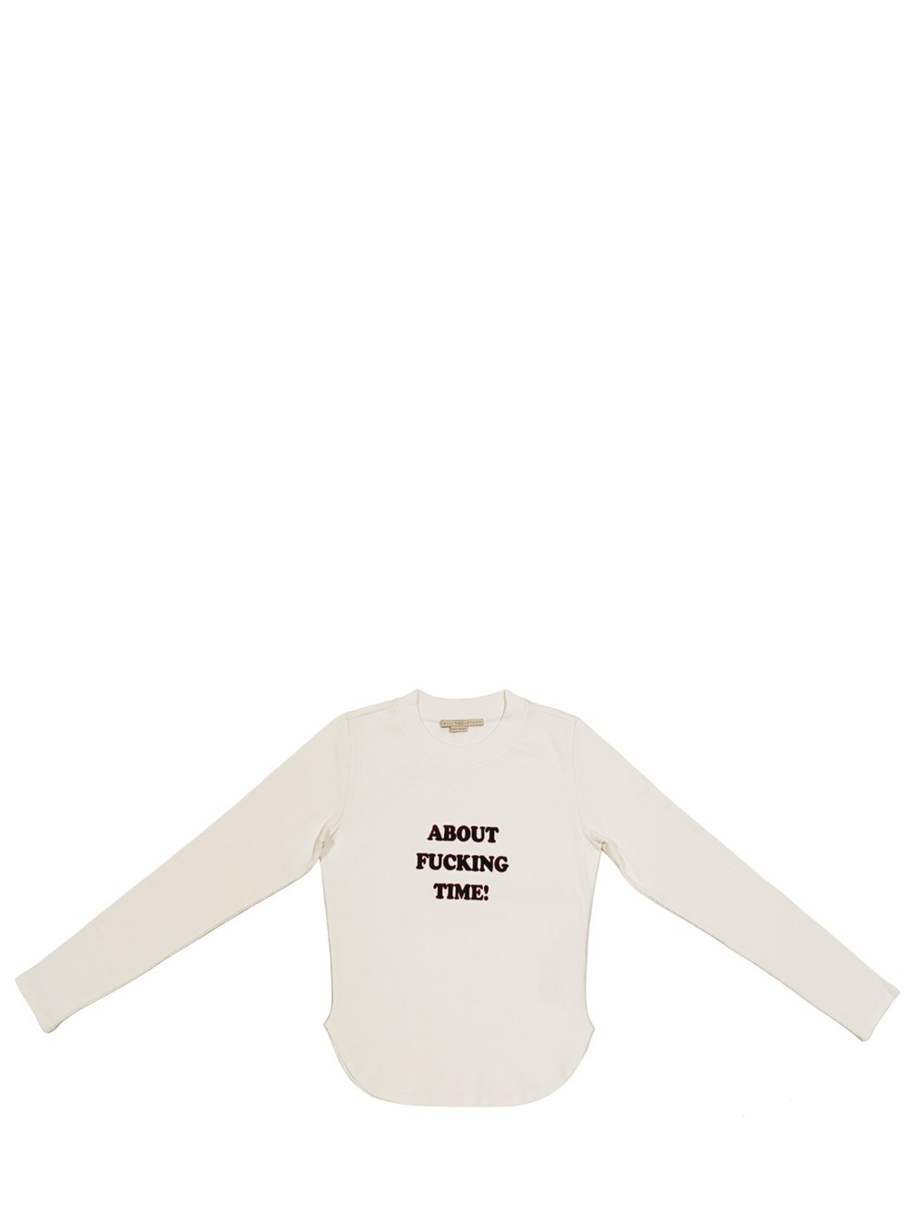 Shop Stella Mccartney T-shirt With Slogan Print In Nude & Neutrals