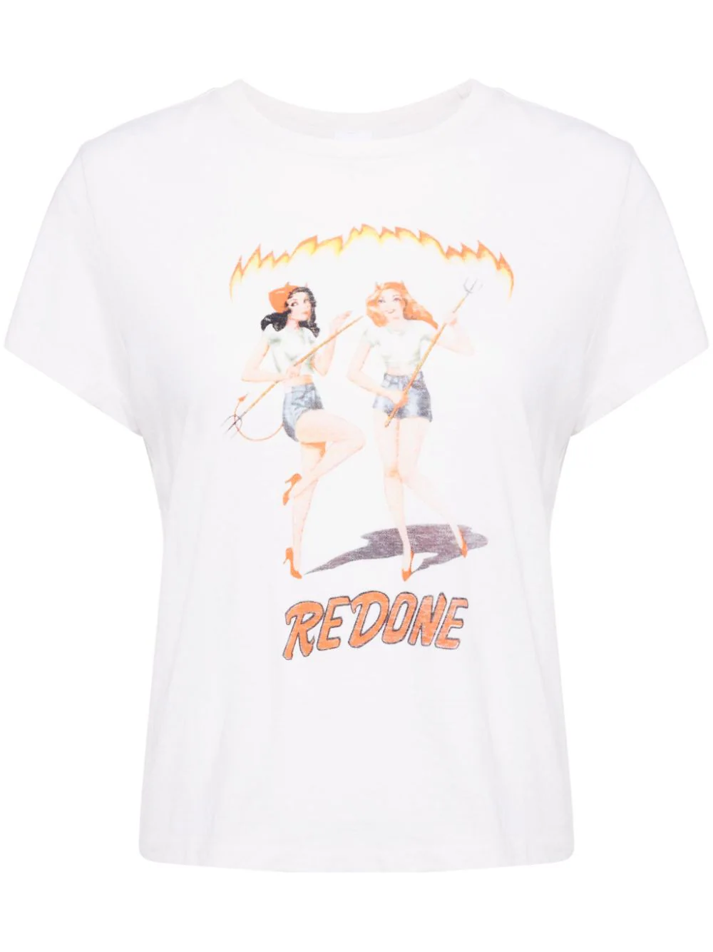 Shop Re/done T-shirt With Graphic Print In White