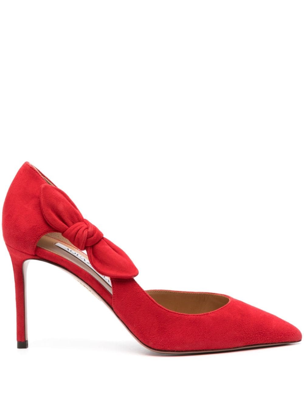 Shop Aquazzura Pumps Very Bow Tie In Red