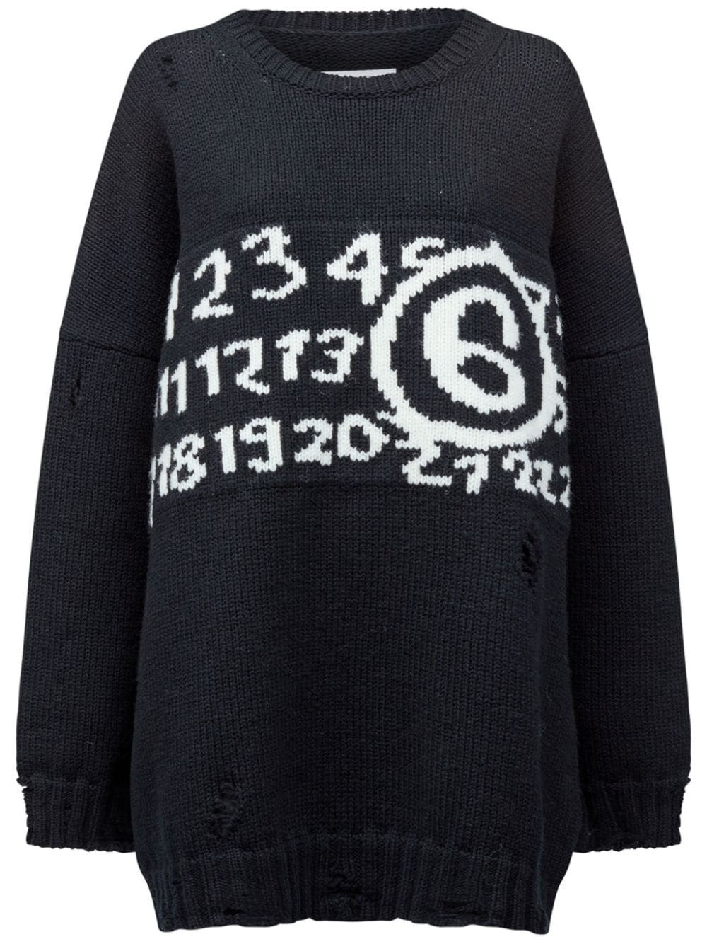 Shop Mm6 Maison Margiela Off-the-shoulder Sweater In Black