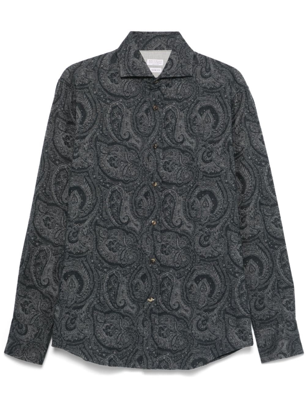 Shop Brunello Cucinelli Paisley Jacquard Shirt In Blue