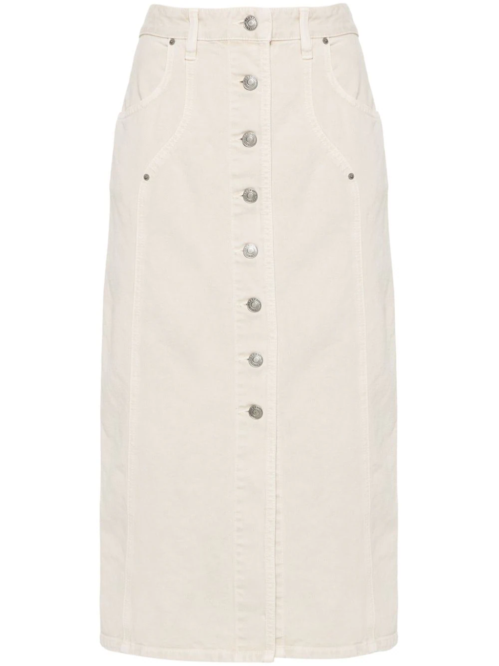 Marant Etoile Vandy High-waisted Midi Skirt In Neutral