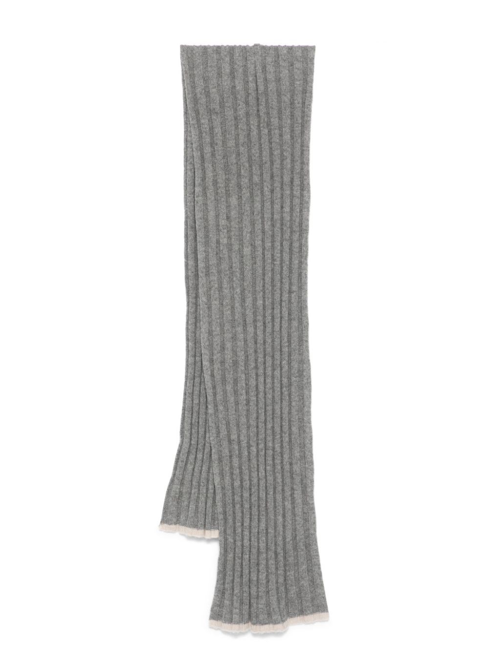 Shop Brunello Cucinelli Ribbed Scarf In Grey