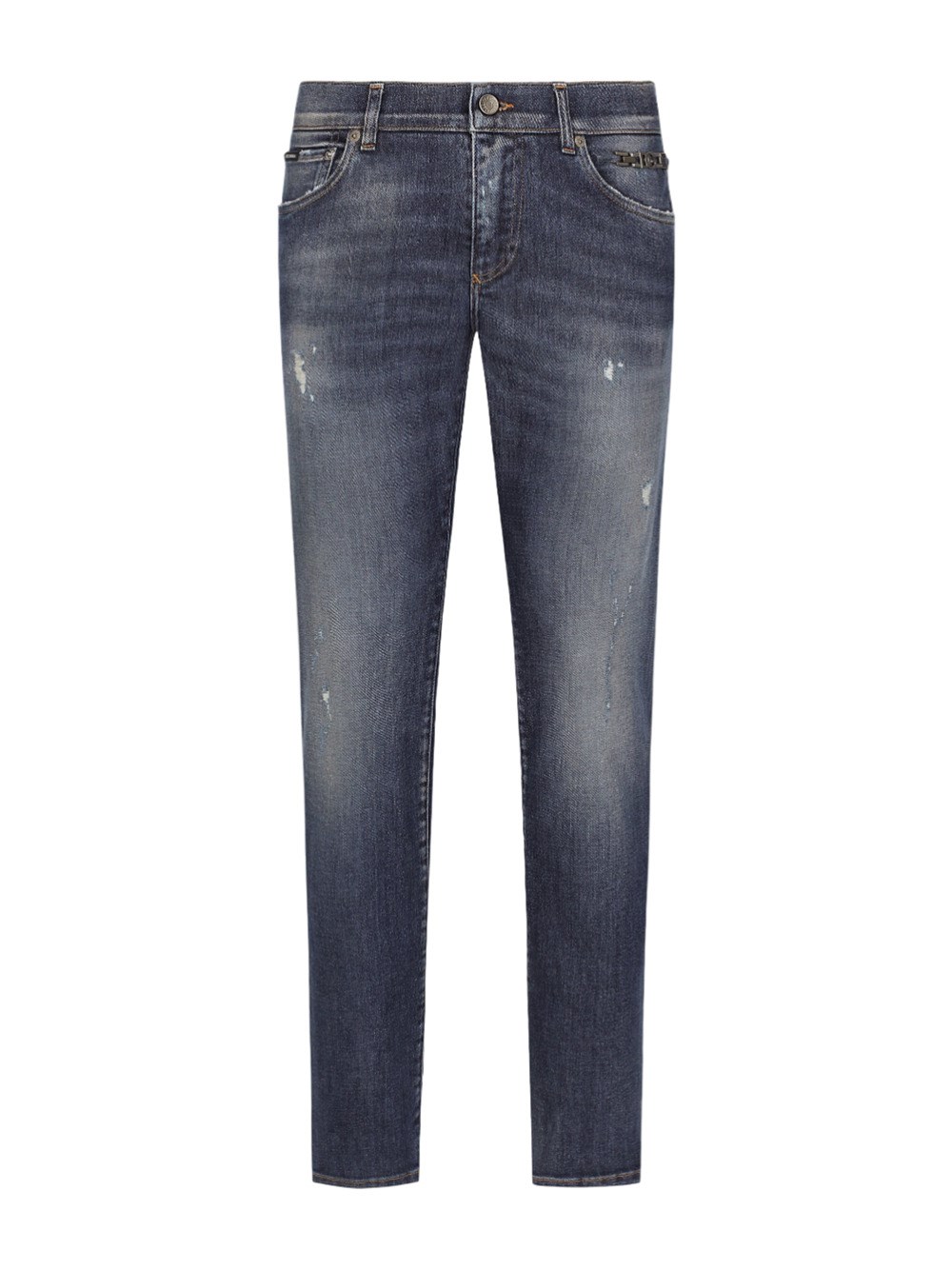 Shop Dolce & Gabbana Slim Five-pocket Jeans In Stretch Denim: In Blue