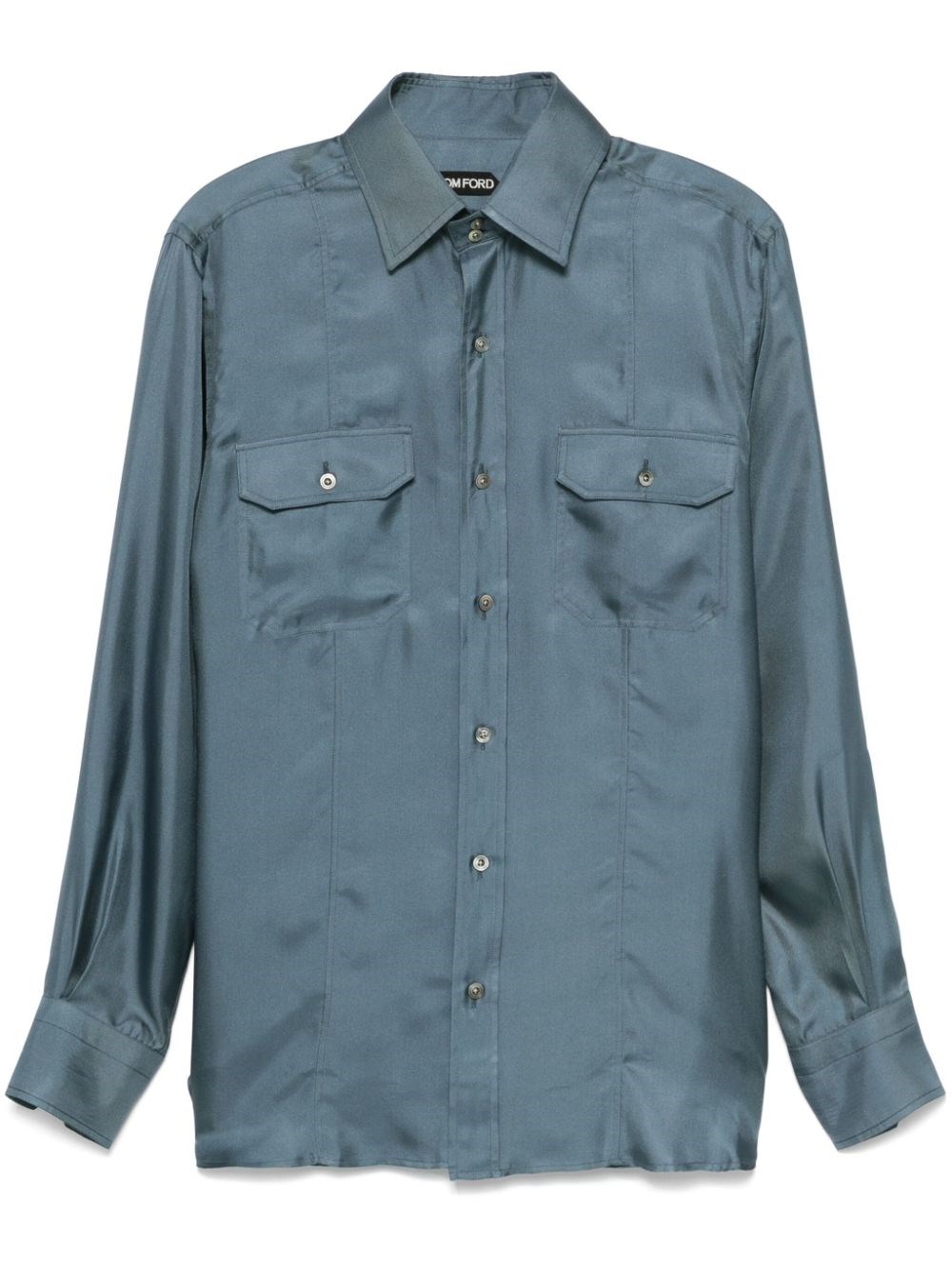 Shop Tom Ford Silk Shirt In Blue