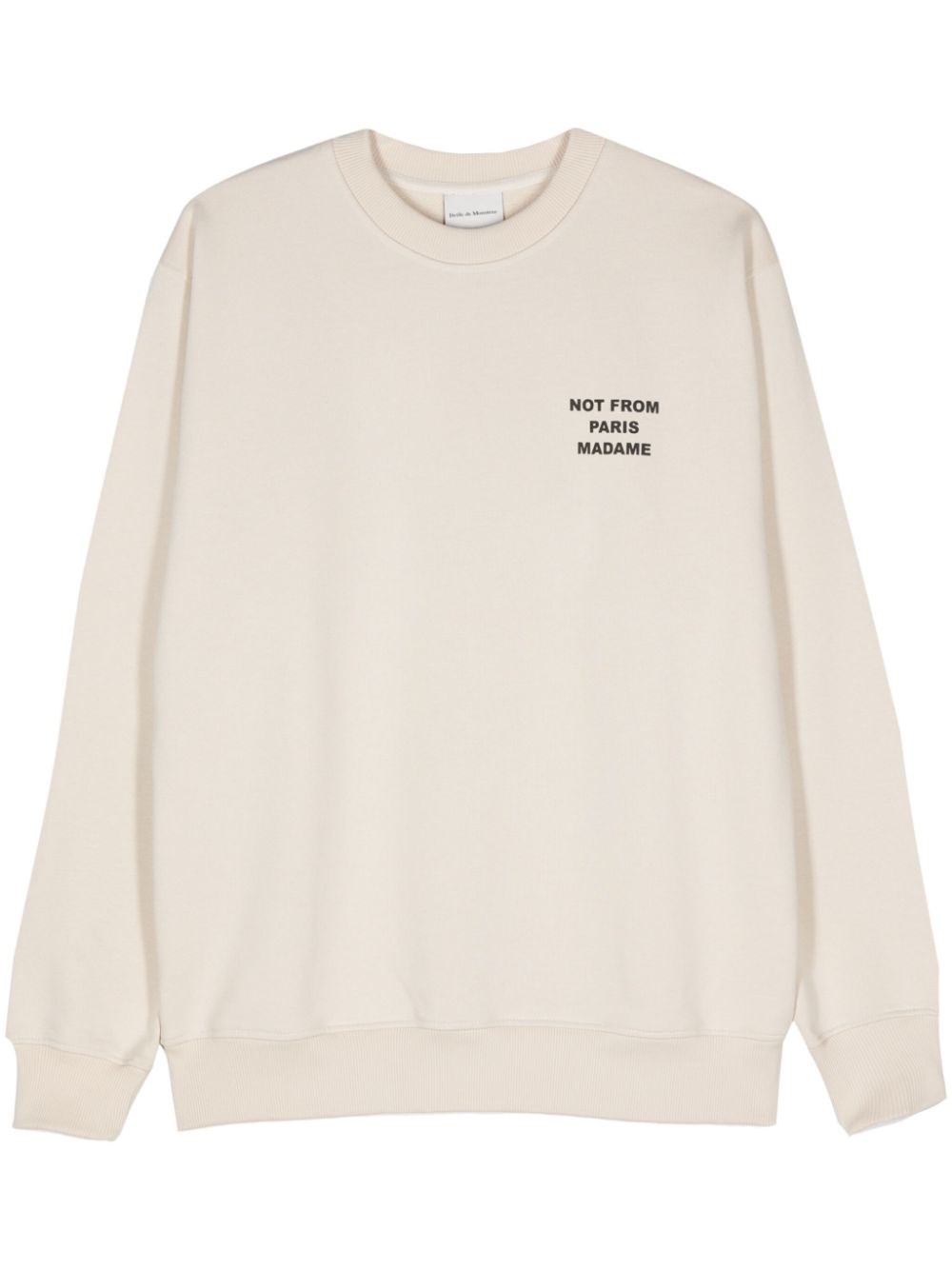 Shop Drôle De Monsieur Top Le Sweatshirt Slogan In Nude & Neutrals