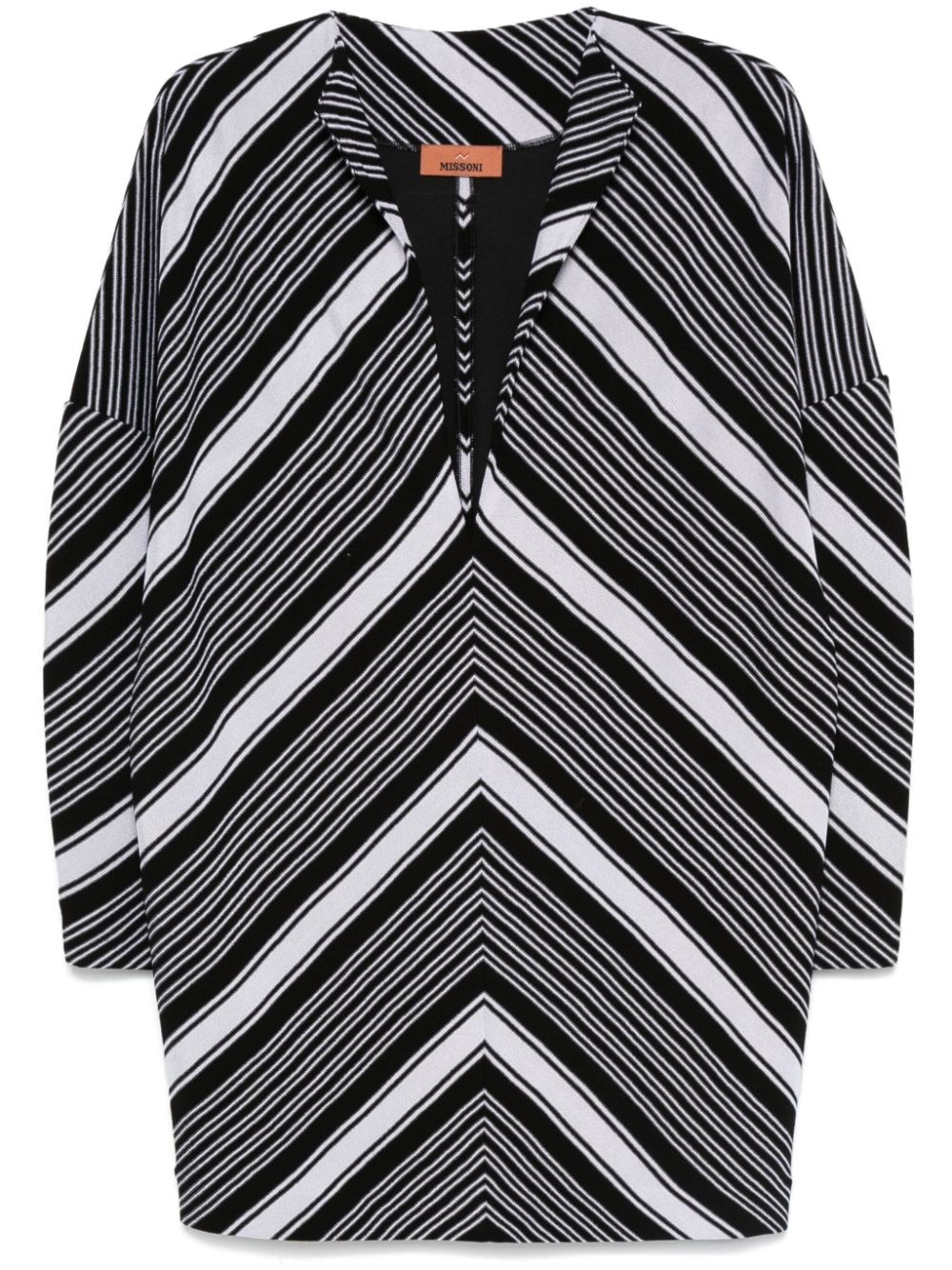 Shop Missoni Short Dress With V-neck In Black