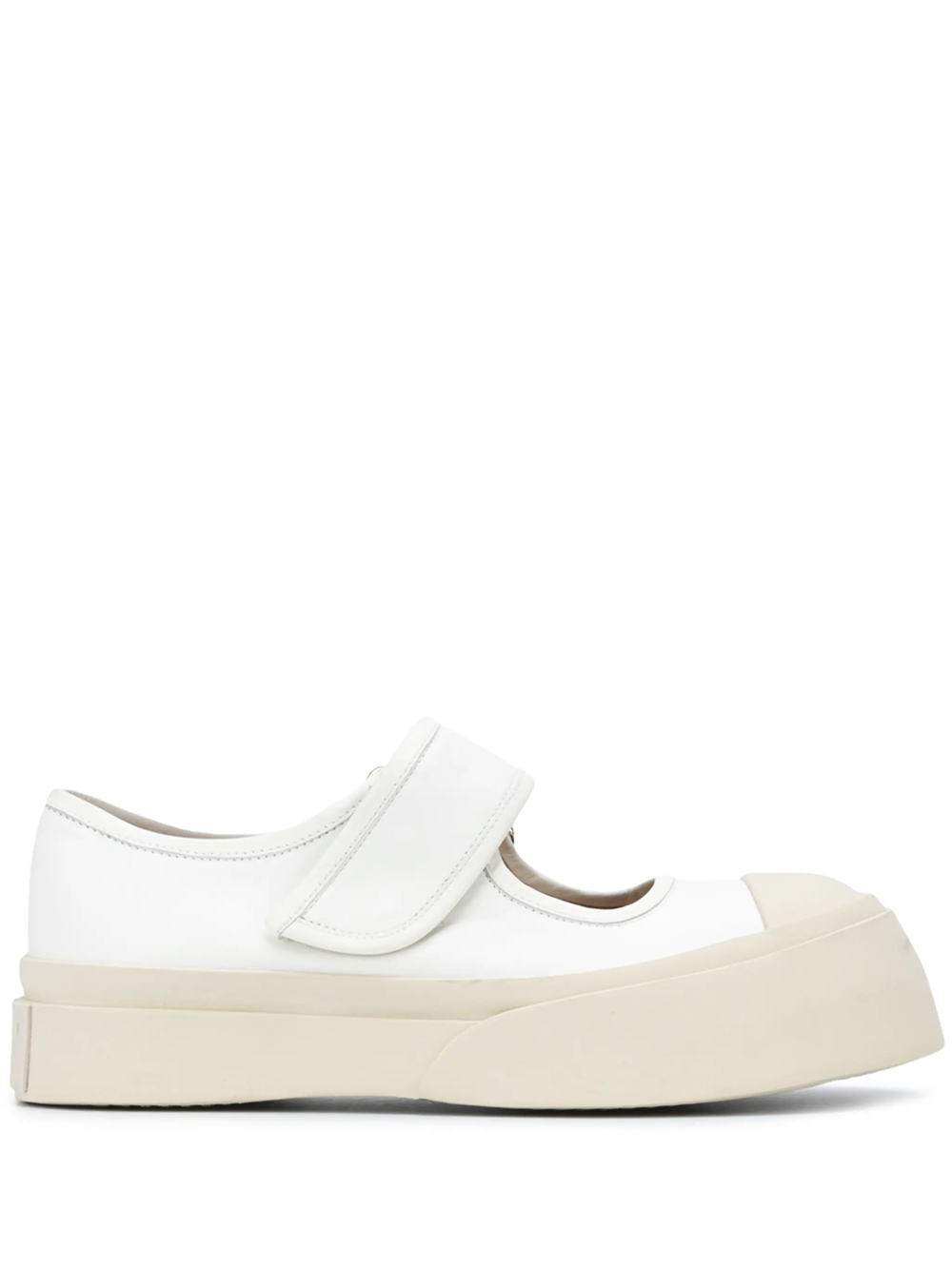 Shop Marni Sneakers With Hook And Loop Closures In White