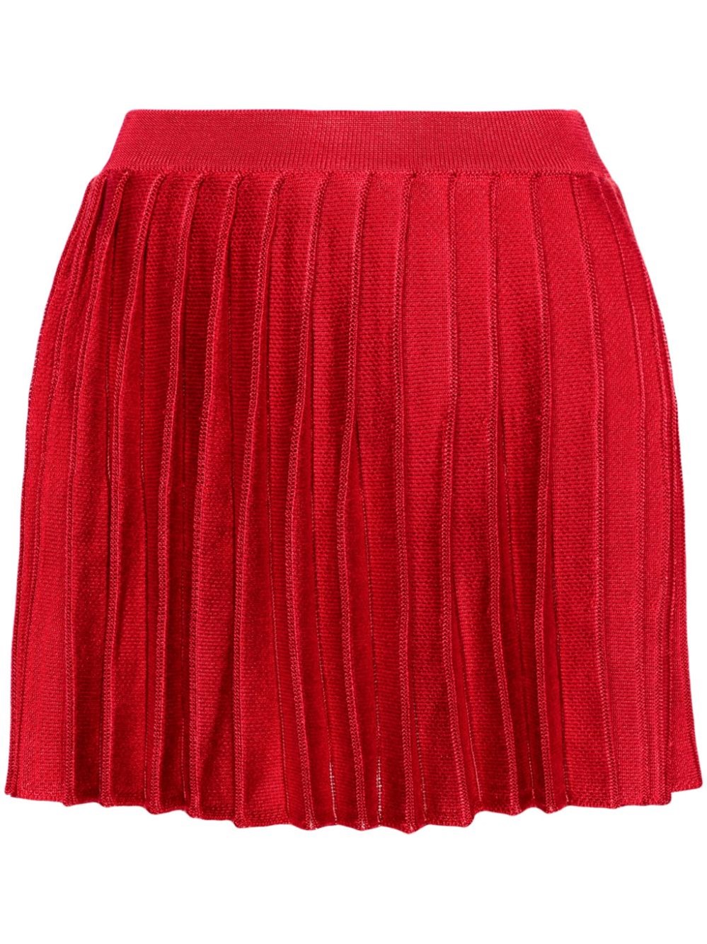 Shop Self-portrait Pleated Mini Skirt In Red