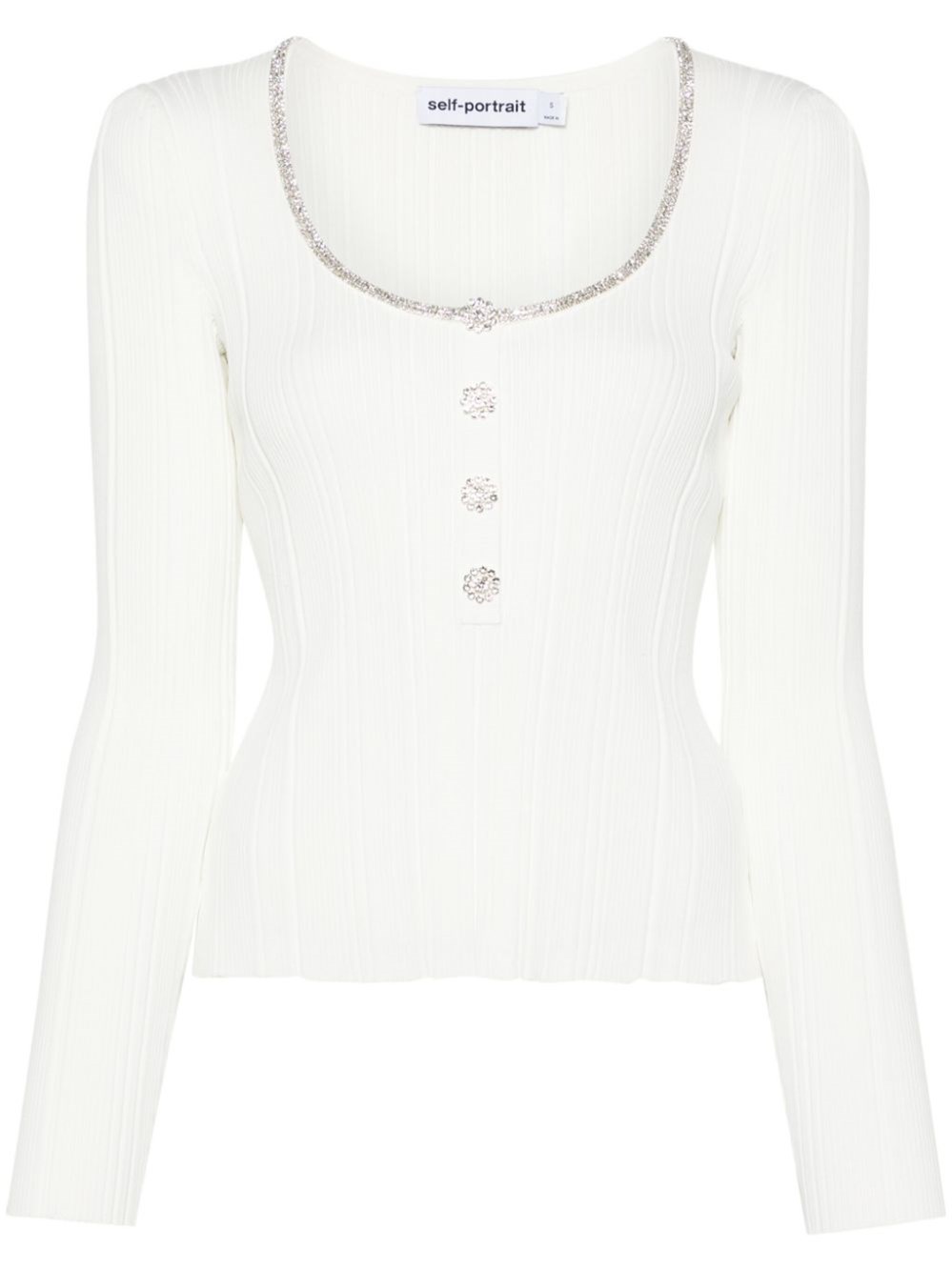 Self-portrait Diamond Top In White